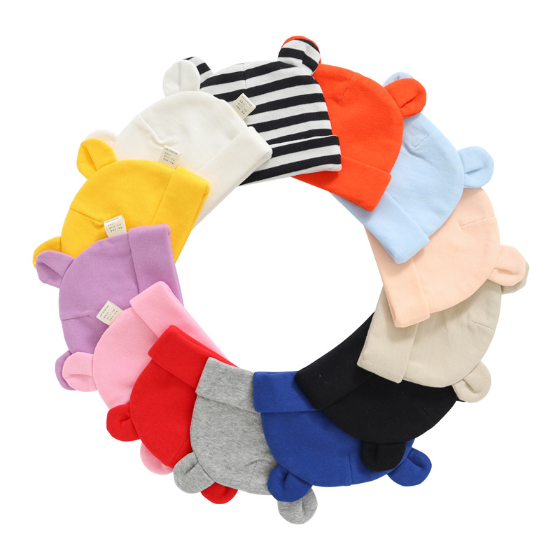 Жаңы туулган трикотаж эки кулак Baby Hat
