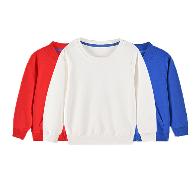 Кичинекей баланын катуу түстүү кездействителүү Sweatshirt Uzin Sleeve Pullover Sweatshirt